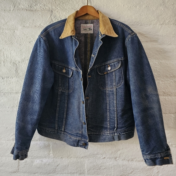 IronCharlie VTG Lee Storm Rider Denim Jacket with Blanket Lining Corduroy Collar - Picture 6 of 15